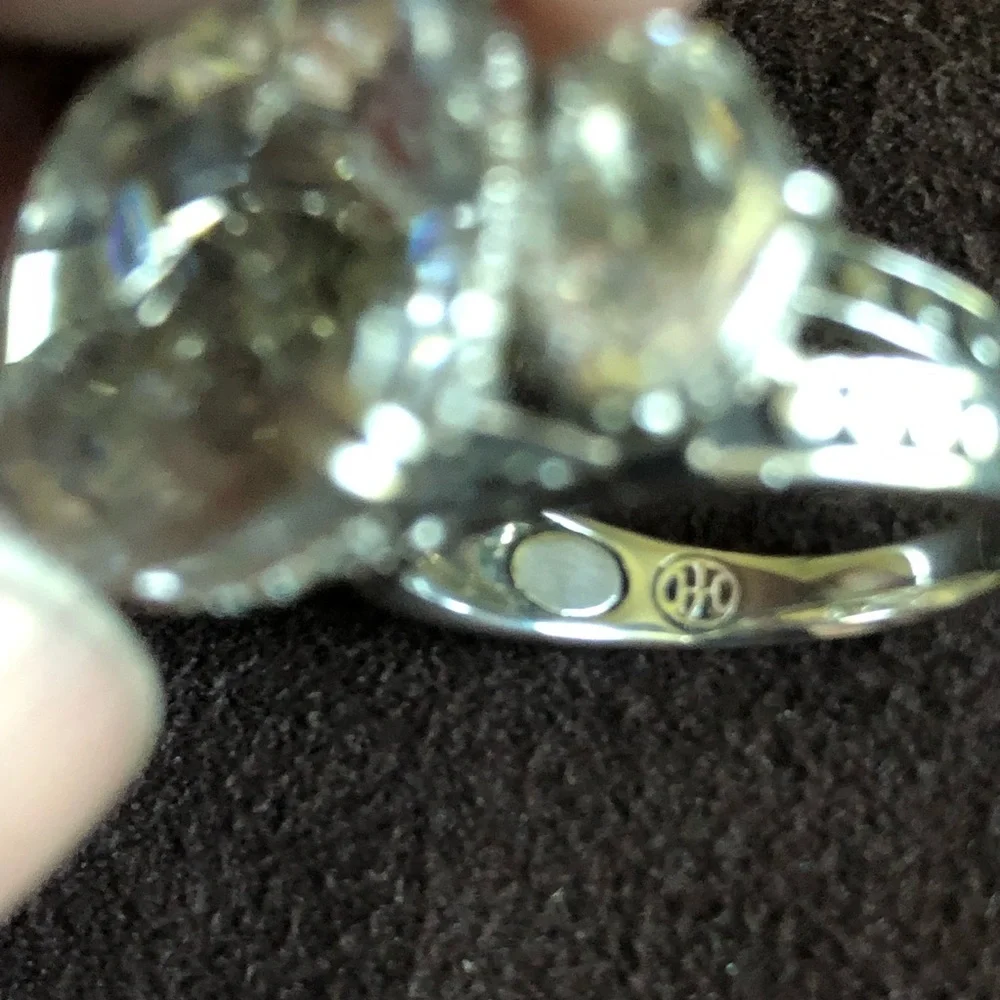 John Hardy Silver-Tone Ring with Clear Stones - Picture 5 of 8